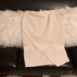 Ivory asymmetric wrap pencil skirt S
